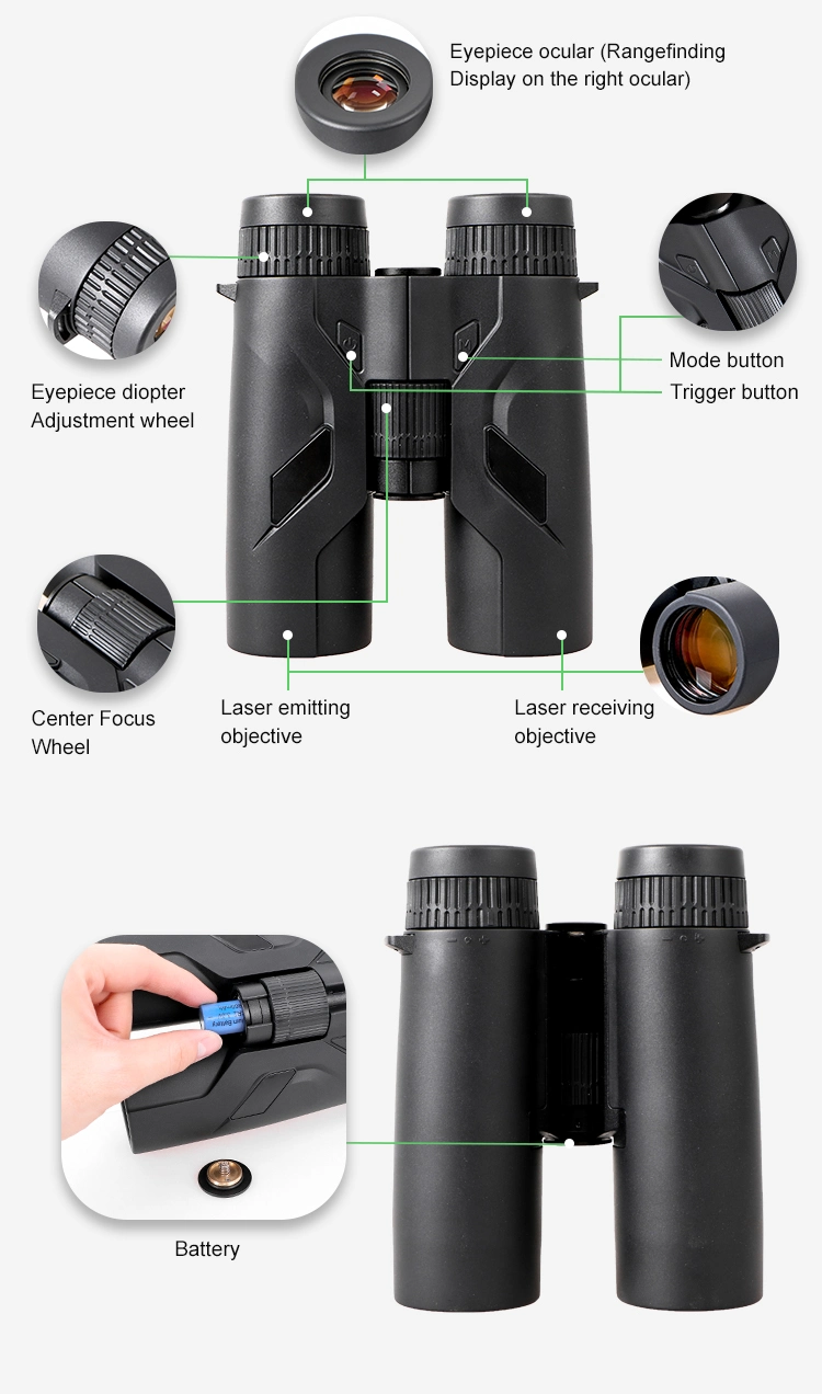 Nutrek Optics 10X42 Binocular Laser Distance Meter Rangefinder for Golf Hunting